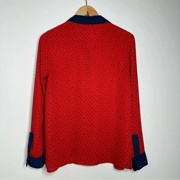 Free People Red Horse Print Blouse Size XS - Picture 9 of 11